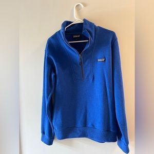 PATAGONIA MENS BLUE QUARTER ZIP SWEATER